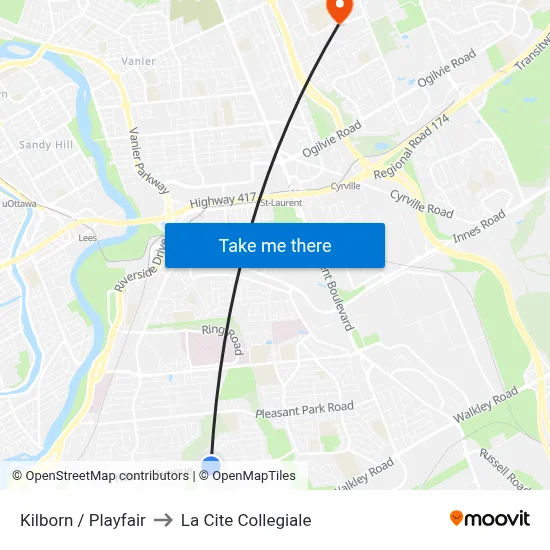 Kilborn / Playfair to La Cite Collegiale map