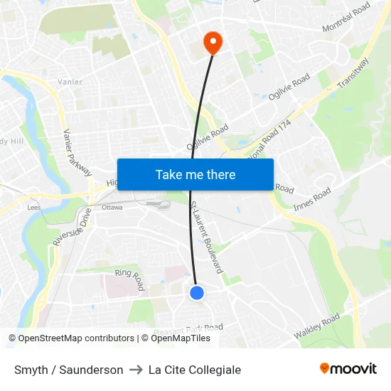 Smyth / Saunderson to La Cite Collegiale map