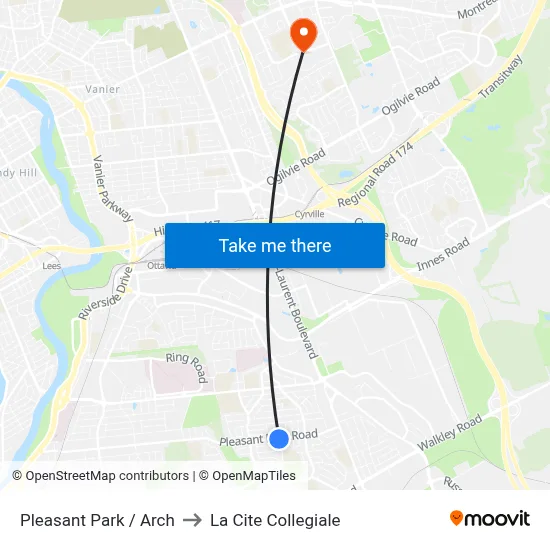 Pleasant Park / Arch to La Cite Collegiale map