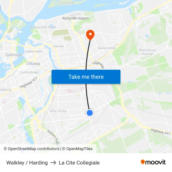 Walkley / Harding to La Cite Collegiale map