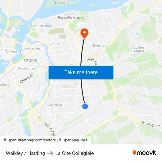 Walkley / Harding to La Cite Collegiale map