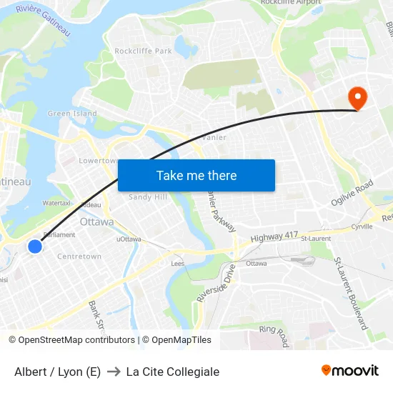 Albert / Lyon (E) to La Cite Collegiale map