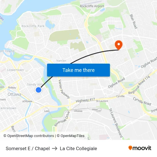 Somerset E / Chapel to La Cite Collegiale map