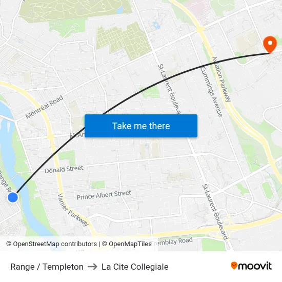 Range / Templeton to La Cite Collegiale map