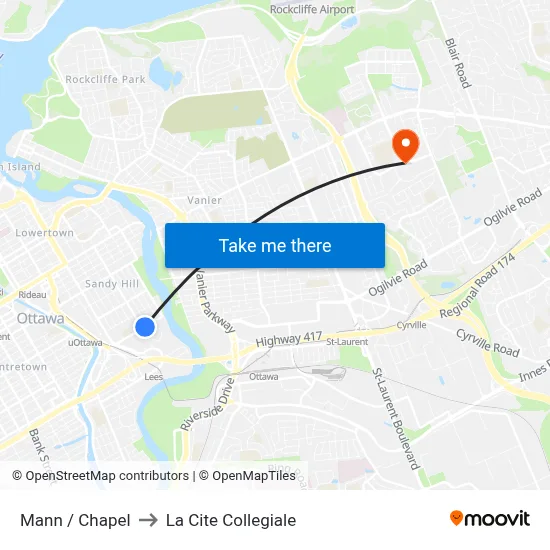 Mann / Chapel to La Cite Collegiale map