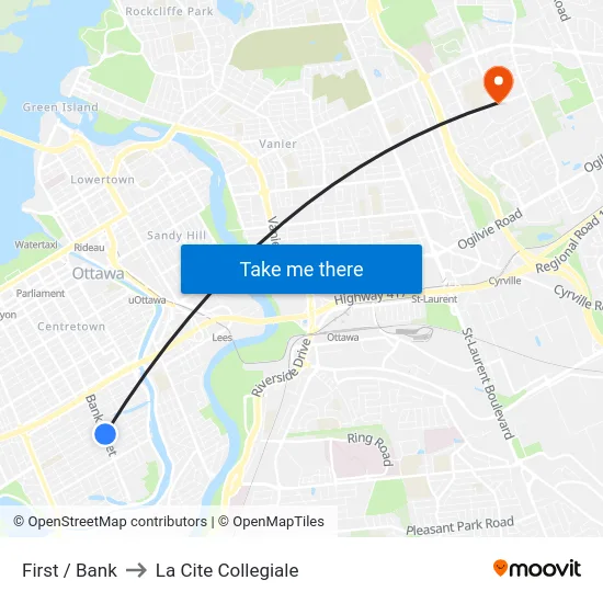 First / Bank to La Cite Collegiale map