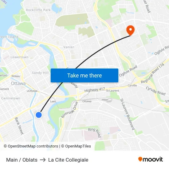 Main / Oblats to La Cite Collegiale map