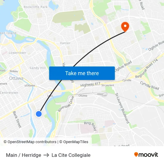 Main / Herridge to La Cite Collegiale map