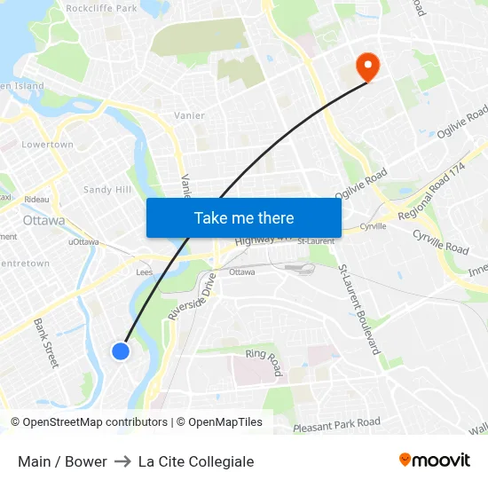 Main / Bower to La Cite Collegiale map