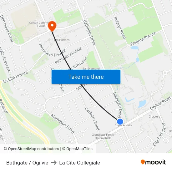 Bathgate / Ogilvie to La Cite Collegiale map