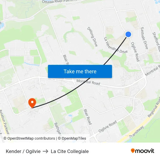 Kender / Ogilvie to La Cite Collegiale map