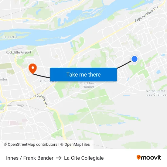 Innes / Frank Bender to La Cite Collegiale map