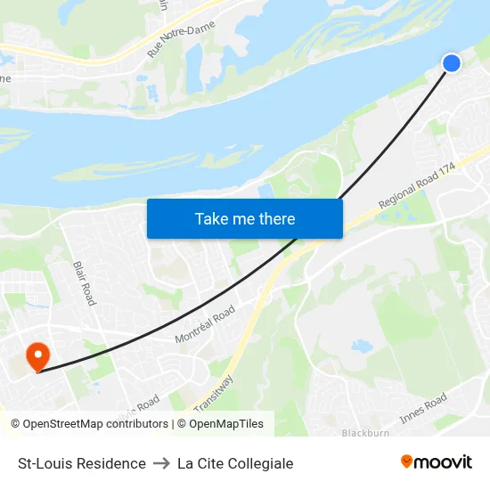 St-Louis Residence to La Cite Collegiale map