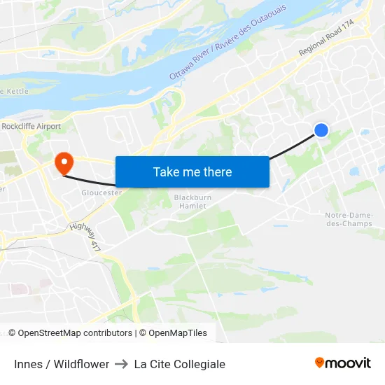 Innes / Wildflower to La Cite Collegiale map