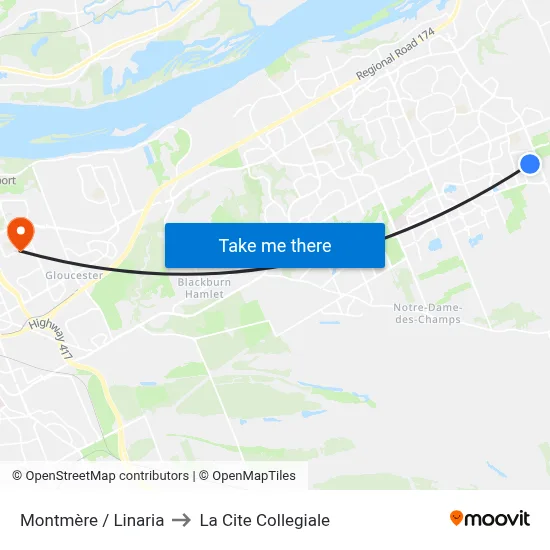 Montmère / Linaria to La Cite Collegiale map