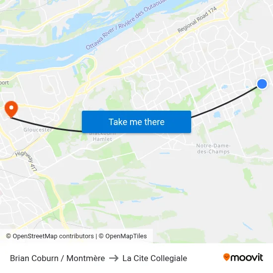 Brian Coburn / Montmère to La Cite Collegiale map