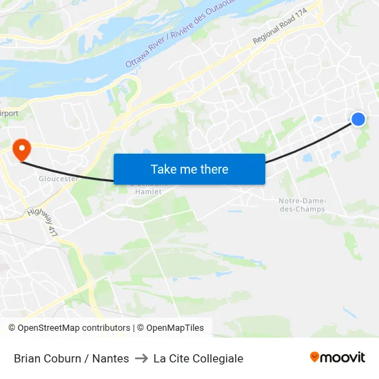 Brian Coburn / Nantes to La Cite Collegiale map