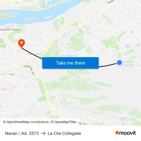Navan / Ad. 3573 to La Cite Collegiale map