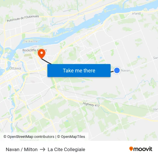 Navan / Milton to La Cite Collegiale map
