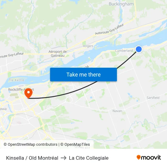 Kinsella / Old Montréal to La Cite Collegiale map