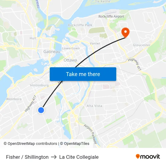 Fisher / Shillington to La Cite Collegiale map