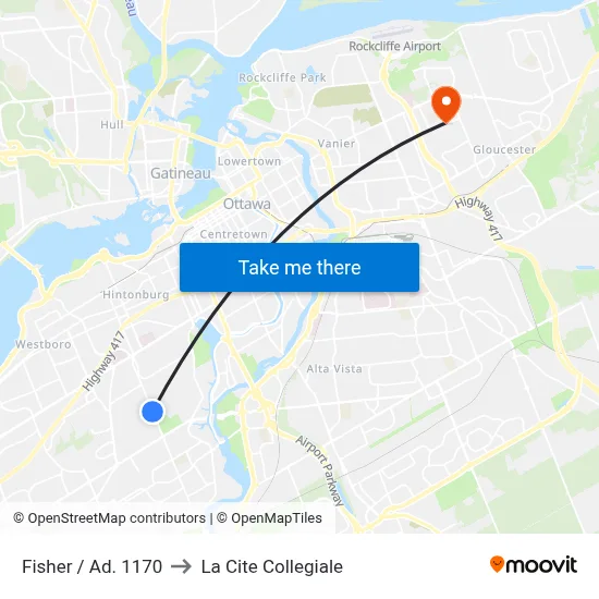 Fisher / Ad. 1170 to La Cite Collegiale map