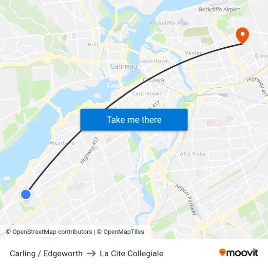 Carling / Edgeworth to La Cite Collegiale map