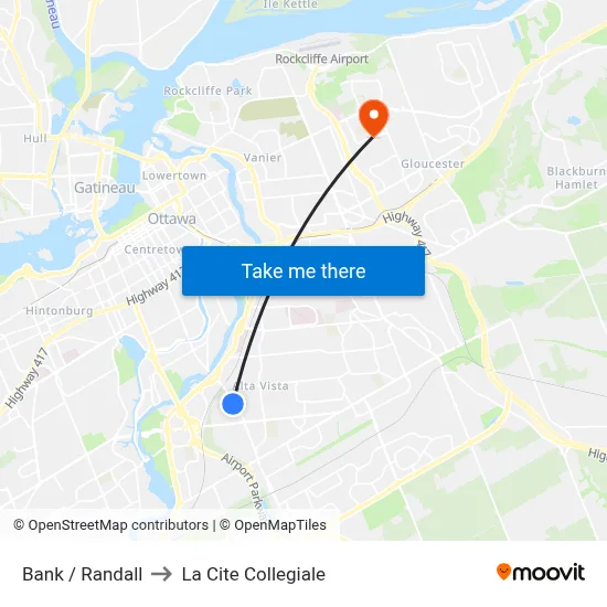 Bank / Randall to La Cite Collegiale map