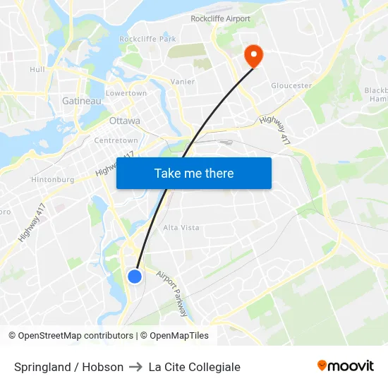 Springland / Hobson to La Cite Collegiale map
