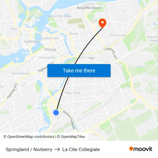 Springland / Norberry to La Cite Collegiale map