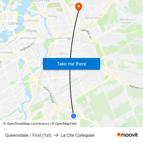 Queensdale / First (1st) to La Cite Collegiale map