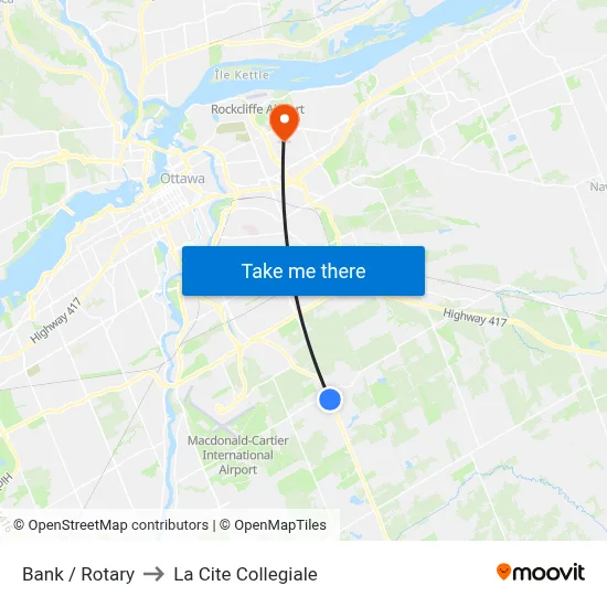 Bank / Rotary to La Cite Collegiale map