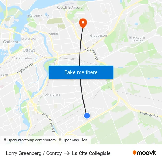 Lorry Greenberg / Conroy to La Cite Collegiale map