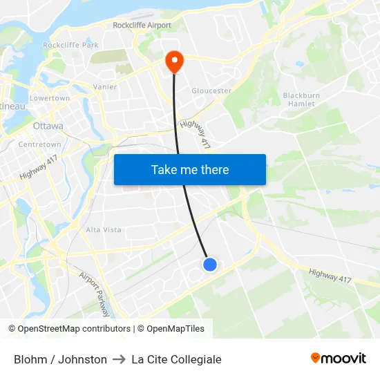 Blohm / Johnston to La Cite Collegiale map