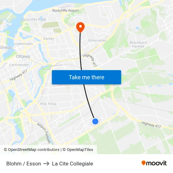 Blohm / Esson to La Cite Collegiale map