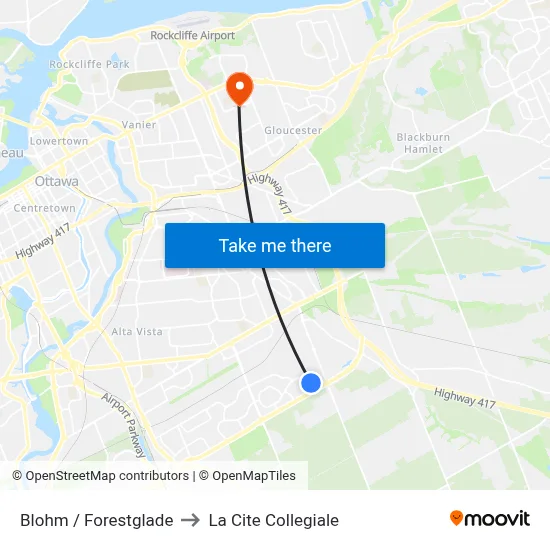 Blohm / Forestglade to La Cite Collegiale map