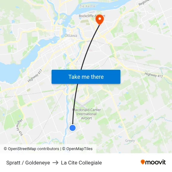 Spratt / Goldeneye to La Cite Collegiale map