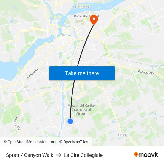 Spratt / Canyon Walk to La Cite Collegiale map