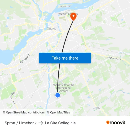 Spratt / Limebank to La Cite Collegiale map