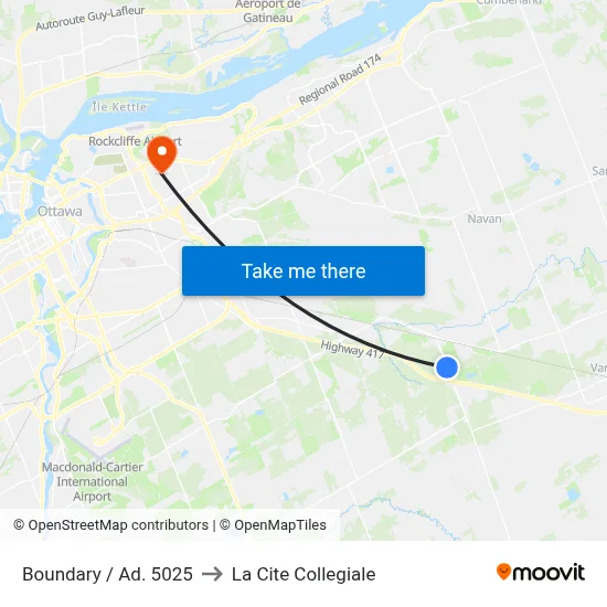 Boundary / Ad. 5025 to La Cite Collegiale map