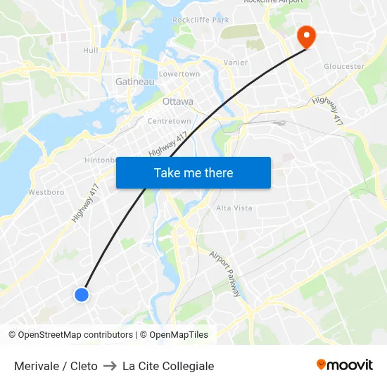 Merivale / Cleto to La Cite Collegiale map