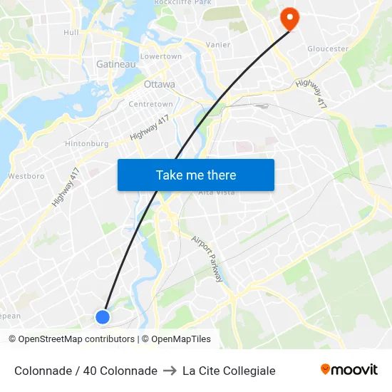 Colonnade / 40 Colonnade to La Cite Collegiale map
