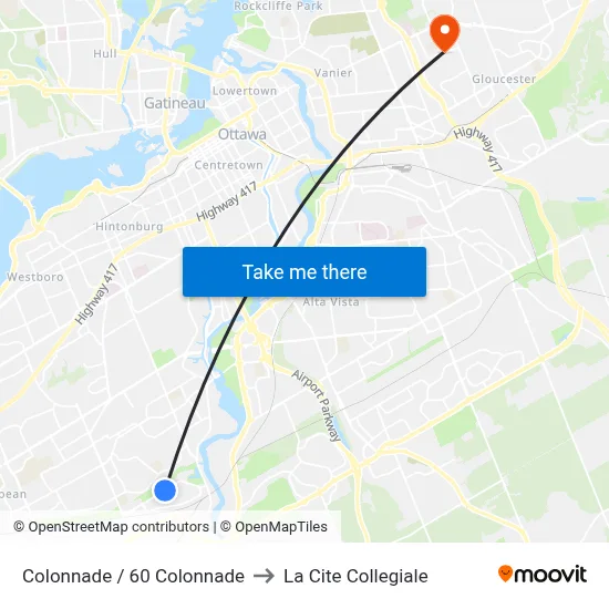 Colonnade / 60 Colonnade to La Cite Collegiale map