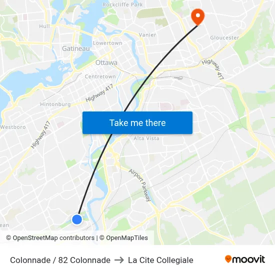 Colonnade / 82 Colonnade to La Cite Collegiale map