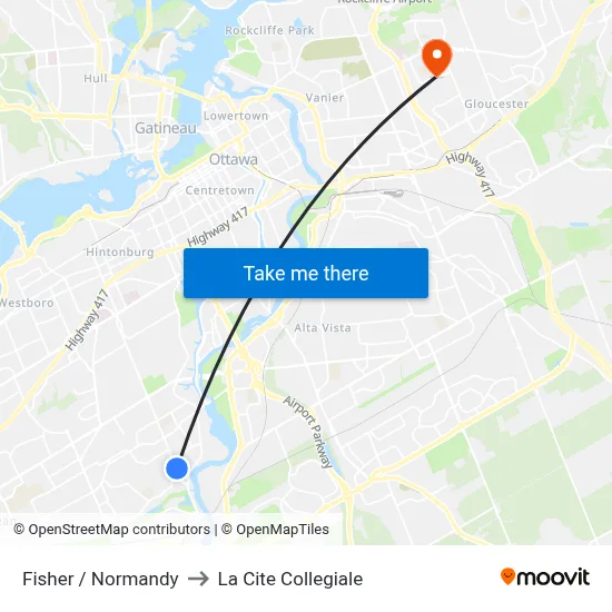 Fisher / Normandy to La Cite Collegiale map
