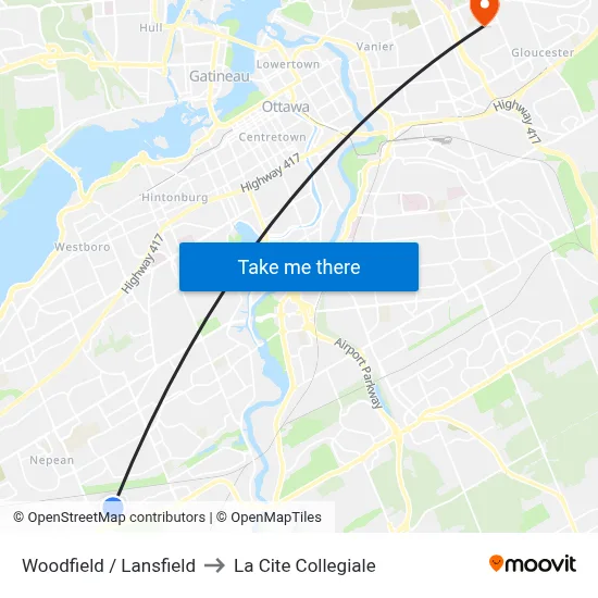 Woodfield / Lansfield to La Cite Collegiale map
