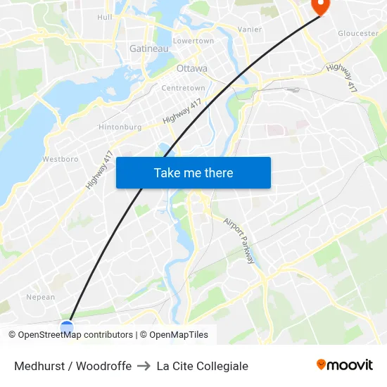 Medhurst / Woodroffe to La Cite Collegiale map