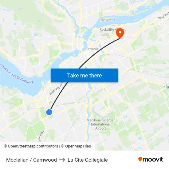 Mcclellan / Camwood to La Cite Collegiale map