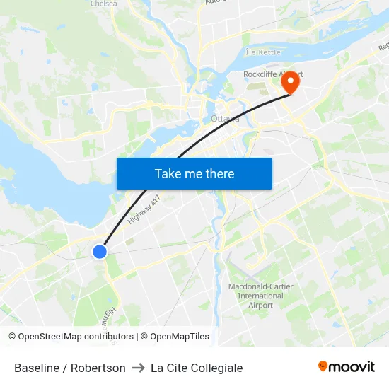 Baseline / Robertson to La Cite Collegiale map