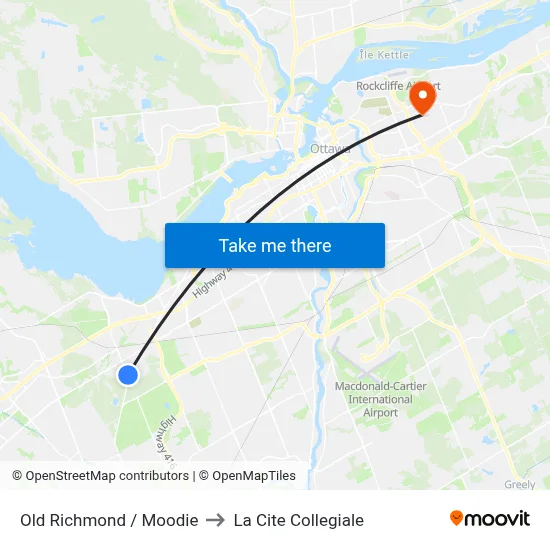 Old Richmond / Moodie to La Cite Collegiale map